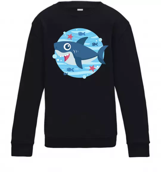 Дитячий світшот Happy shark Чорний фото