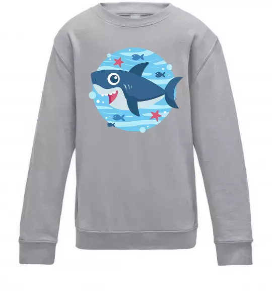 Дитячий світшот Happy shark Сірий меланж фото