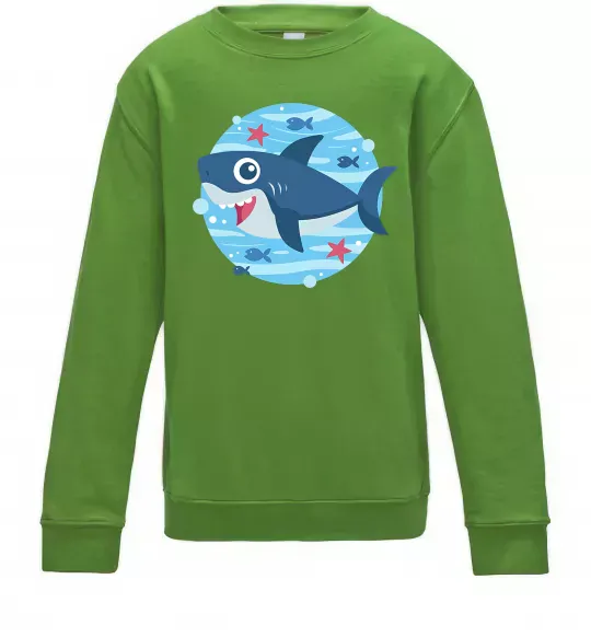 Дитячий світшот Happy shark Лаймовий фото