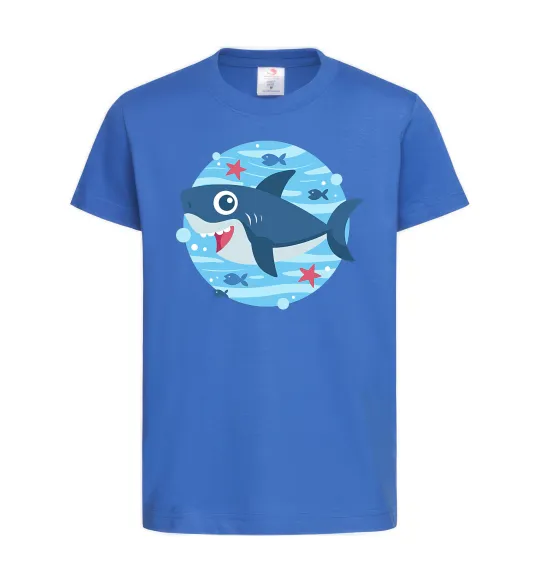 Детская футболка Happy shark Ярко-синий фото