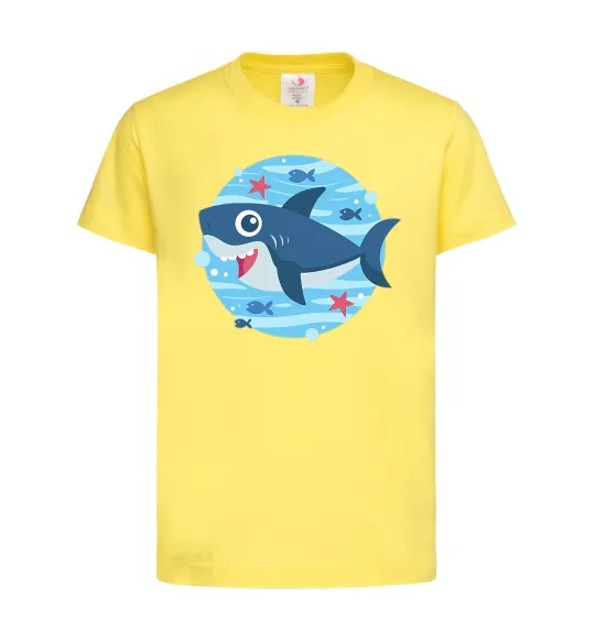 Детская футболка Happy shark Лимонный фото