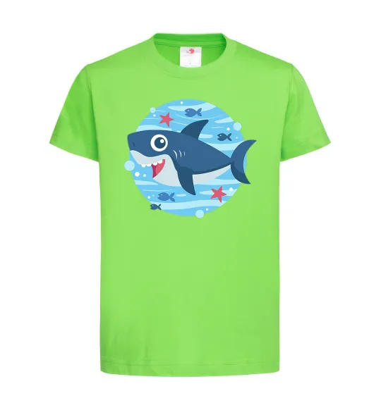 Детская футболка Happy shark Лаймовый фото