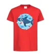 Детская футболка Happy shark Красный фото