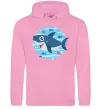 Женская толстовка (худи) Happy shark Розовый фото