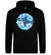 Женская толстовка (худи) Happy shark Черный Женская толстовка (худи) Happy shark Черный фото