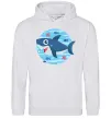 Женская толстовка (худи) Happy shark Серый меланж Женская толстовка (худи) Happy shark Серый меланж фото
