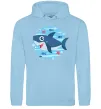 Женская толстовка (худи) Happy shark Голубой фото