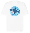 Футболка Оверсайз Happy shark Білий фото
