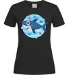 Женская футболка Happy shark Черный фото