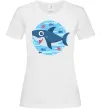 Женская футболка Happy shark Белый фото