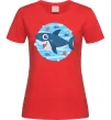 Женская футболка Happy shark Красный фото