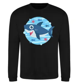 Свитшот Happy shark Черный фото