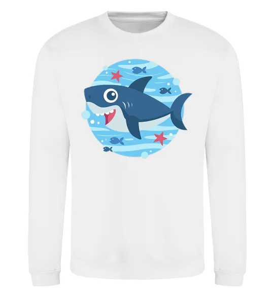 Світшот Happy shark Білий фото
