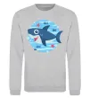 Світшот Happy shark Сірий меланж фото