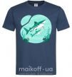 Мужская футболка Бирюзовые акулы Темно-синий фото