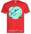Мужская футболка Бирюзовые акулы Красный фото
