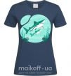 Женская футболка Бирюзовые акулы Темно-синий фото