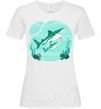 Женская футболка Бирюзовые акулы Белый фото