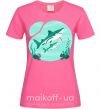 Женская футболка Бирюзовые акулы Ярко-розовый фото