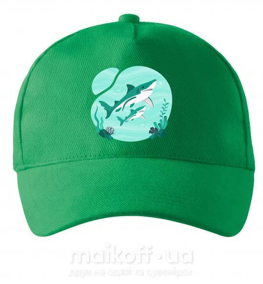 Кепка Бирюзовые акулы Зеленый фото