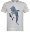 Мужская футболка Swimming shark Серый фото
