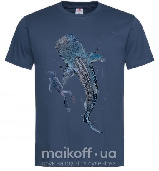Мужская футболка Swimming shark Темно-синий фото