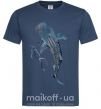 Мужская футболка Swimming shark Темно-синий фото