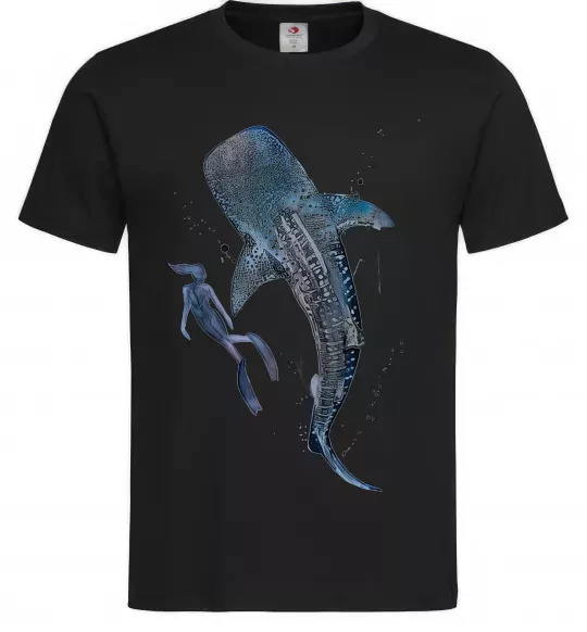 Мужская футболка Swimming shark Черный фото