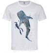 Мужская футболка Swimming shark Белый фото