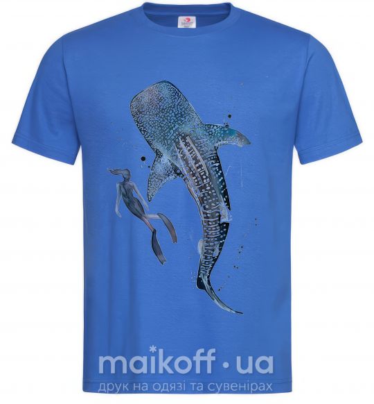 Мужская футболка Swimming shark Ярко-синий фото