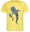 Мужская футболка Swimming shark Лимонный фото