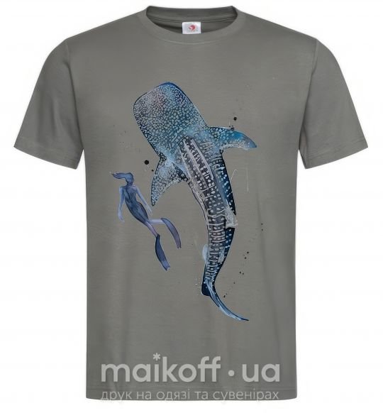 Чоловіча футболка Swimming shark Графіт фото