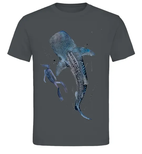 Мужская футболка Swimming shark Графит фото