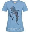 Женская футболка Swimming shark Голубой фото