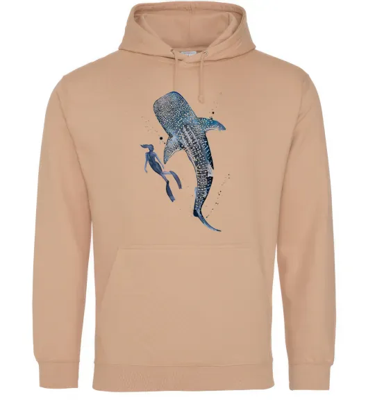 Жіноча толстовка (худі) Swimming shark Пісочний фото