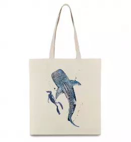 Эко-сумка Daddy shark Бежевый фото Эко-сумка Daddy shark Бежевый фото