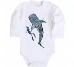 Дитячий бодік Shark is my spirit animal Білий фото Дитячий бодік Shark is my spirit animal Білий фото