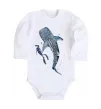 Детский боди Swimming shark Белый фото