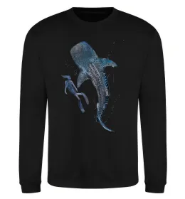 Свитшот Swimming shark Черный фото