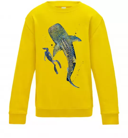 Дитячий світшот Swimming shark Сонячно жовтий фото