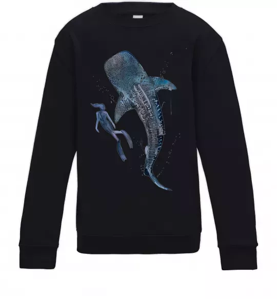 Дитячий світшот Swimming shark Чорний фото