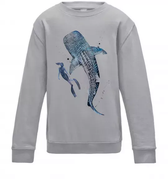 Дитячий світшот Swimming shark Сірий меланж фото