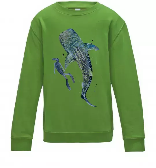 Дитячий світшот Swimming shark Лаймовий фото