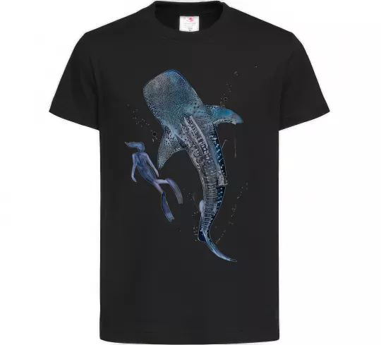 Дитяча футболка Swimming shark Чорний фото