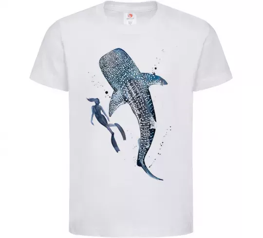 Дитяча футболка Swimming shark Білий фото