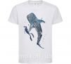 Детская футболка Swimming shark Белый фото