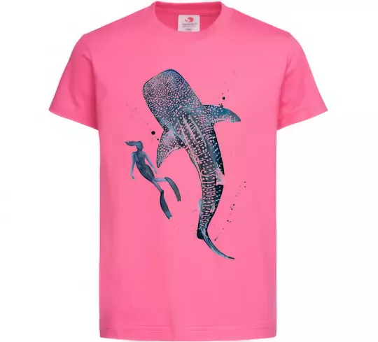 Дитяча футболка Swimming shark Яскраво-рожевий фото