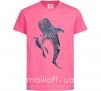 Детская футболка Swimming shark Ярко-розовый фото