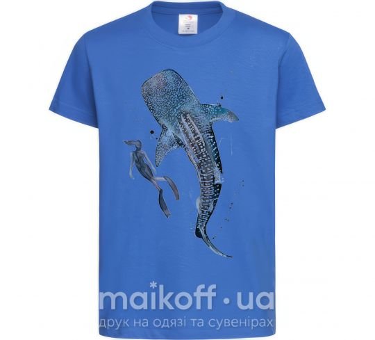 Детская футболка Swimming shark Ярко-синий фото