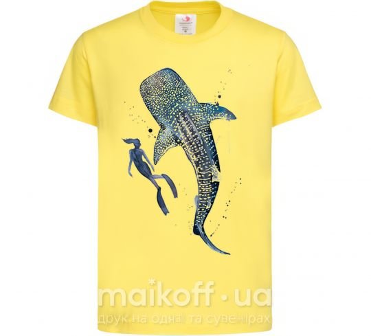 Детская футболка Swimming shark Лимонный фото